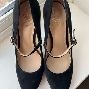 Vince Camuto Black Suede Mary Jane Shoes